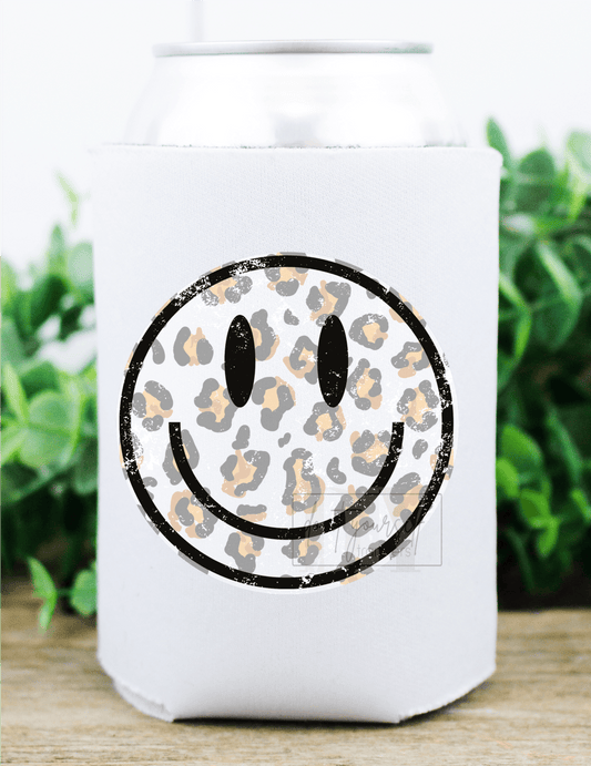 Smiley Face BLACK WHITE leopard size DTF TRANSFERPRINT TO ORDER - Do it yourself Transfers