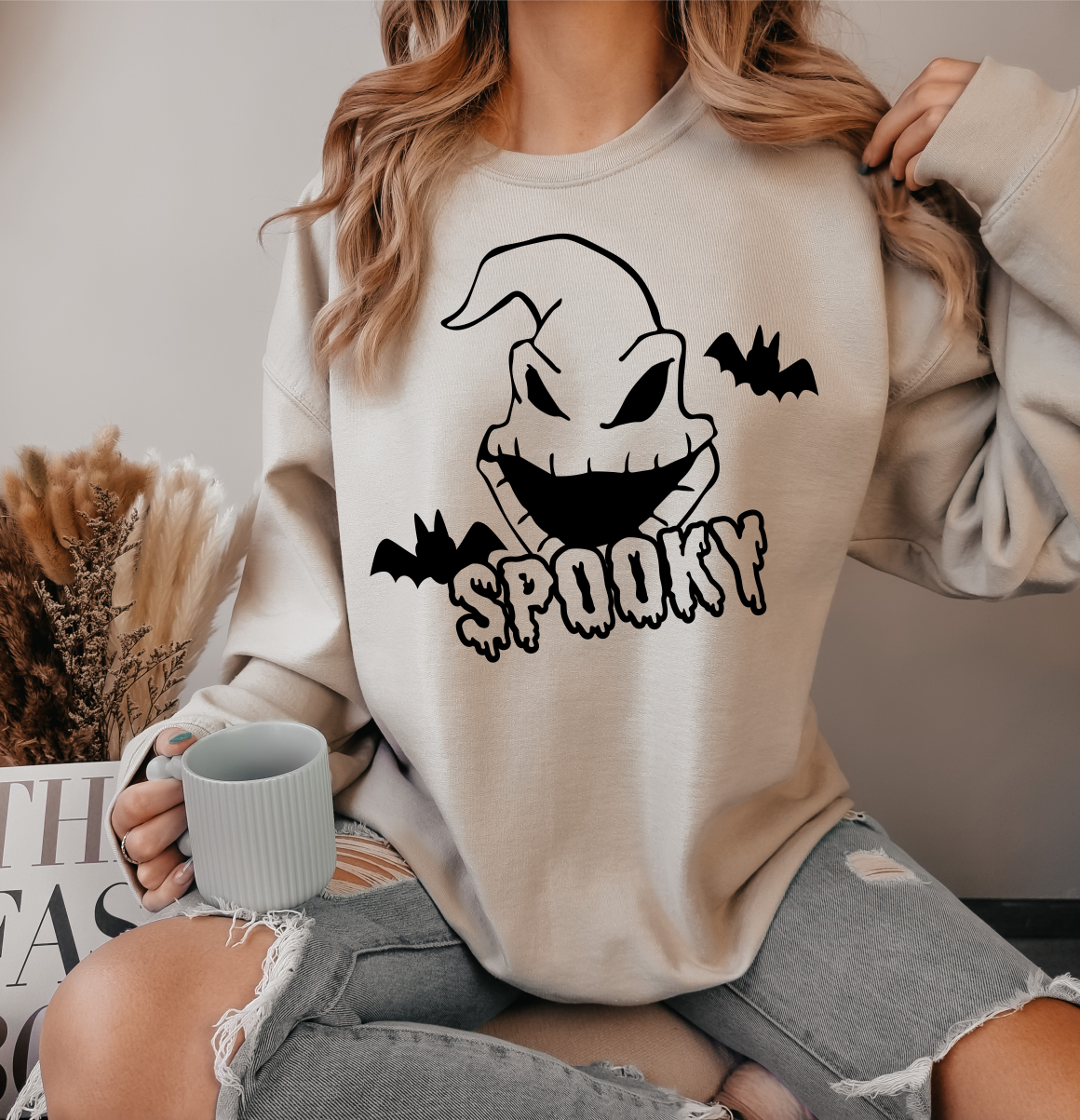 Spooky oogie bats Halloween SINGLE COLOR BLACK  size ADULT  DTF TRANSFERPRINT TO ORDER