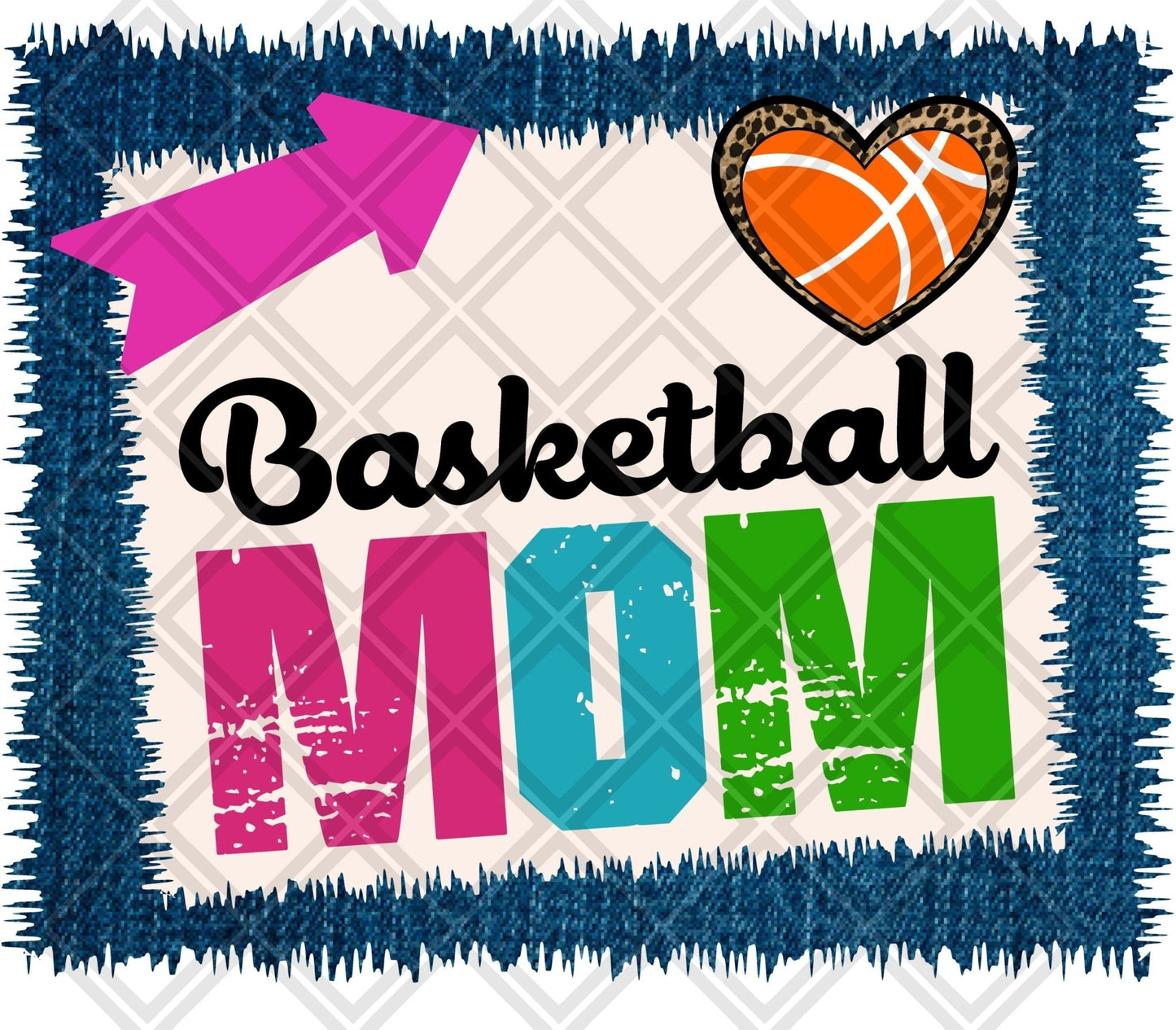 Basketball Mom Frame Arrow DTF TRANSFERPRINT TO ORDER - Do it yourself Transfers