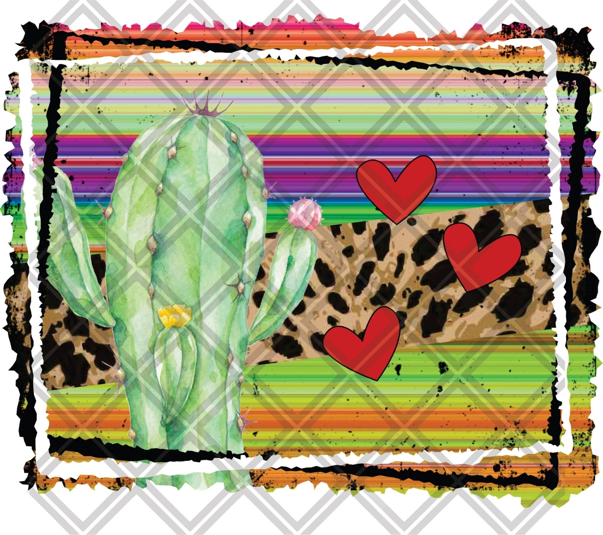 cactus Hearts blank valentine frame multi 2 png Digital Download Instand Download - Do it yourself Transfers