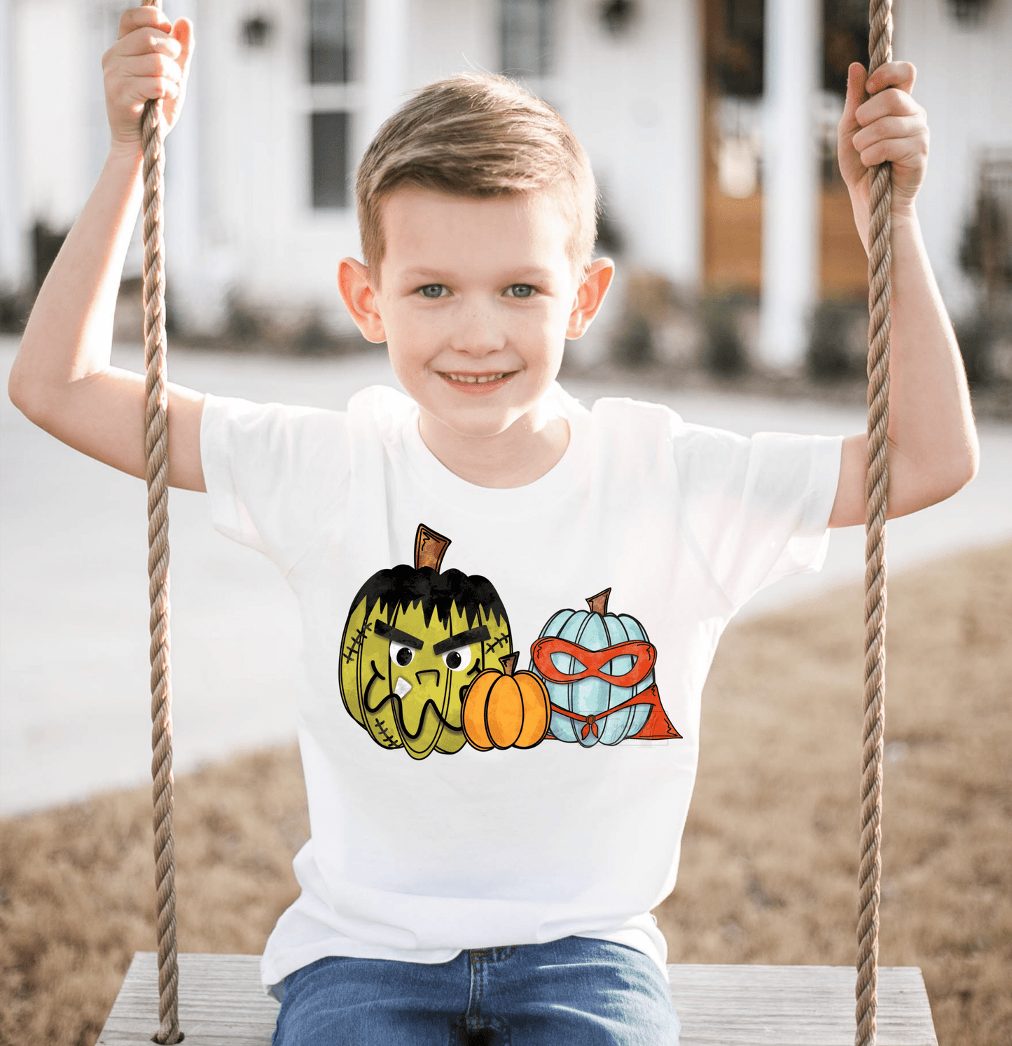 Halloween pumpkin super heros boy size KIDS DTF TRANSFERPRINT TO ORDER - Do it yourself Transfers