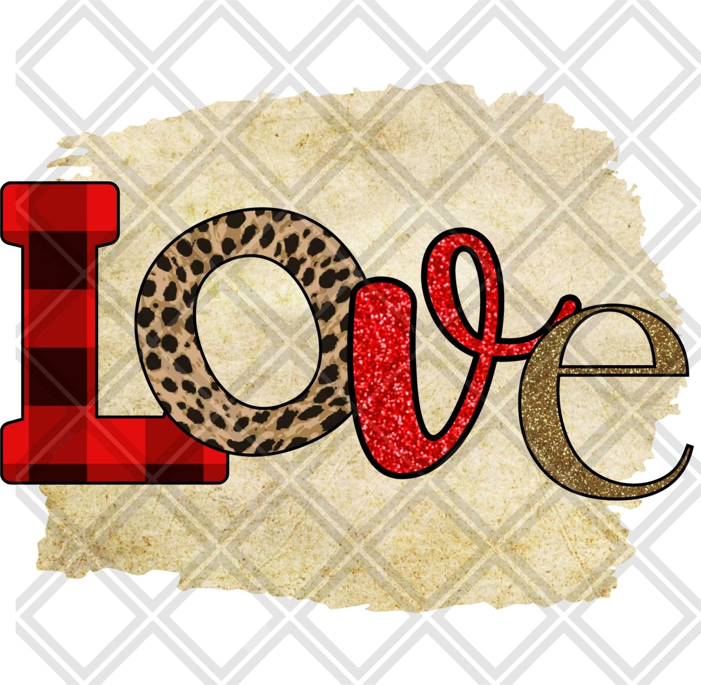 Love Frame Red Leopard DTF TRANSFERPRINT TO ORDER - Do it yourself Transfers