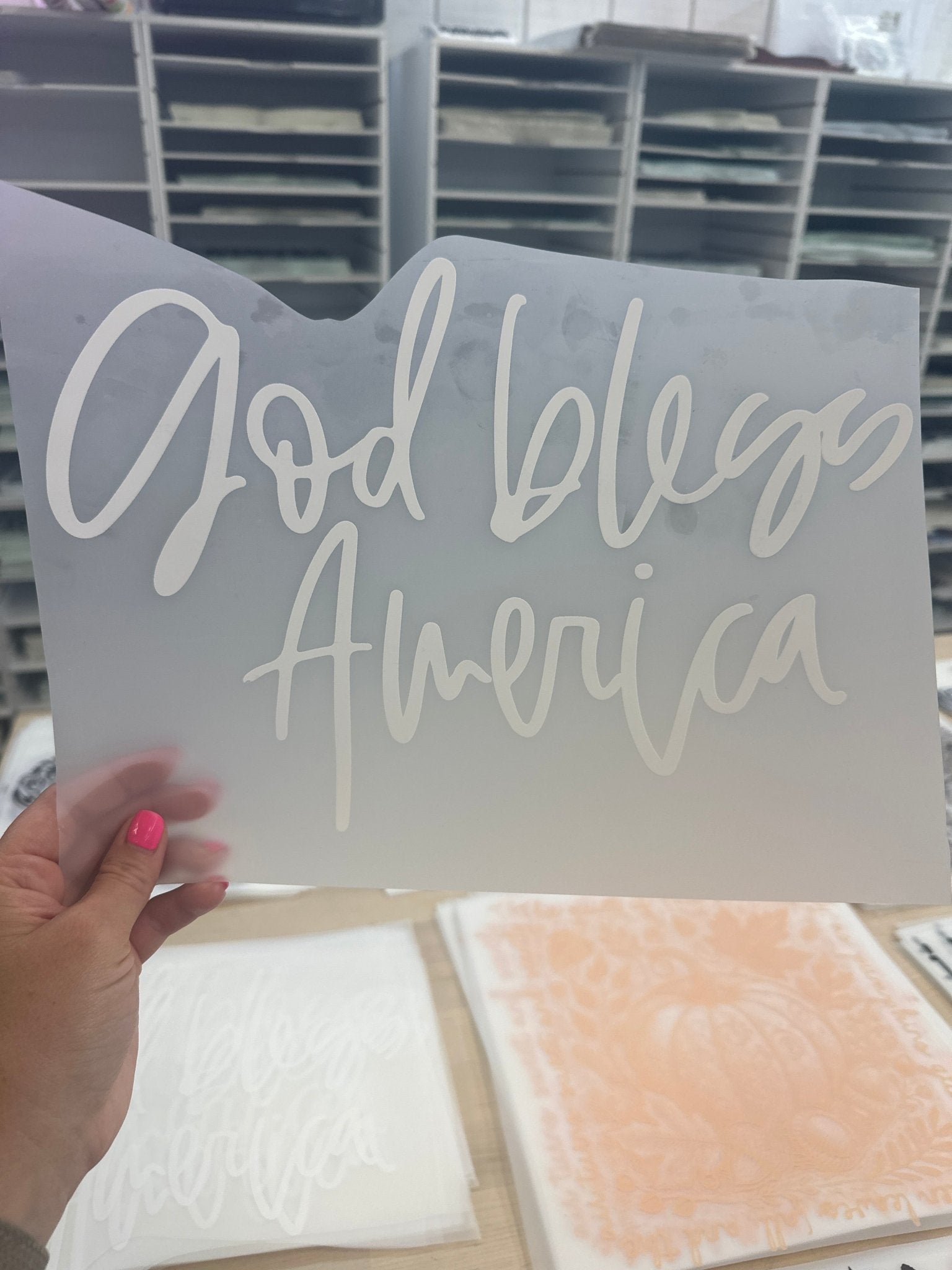 RTS GOD BLESS AMERICA SINGLE COLOR WHITE DTF DIRECT TO FILM transfers ADULT 8X12 - Do it yourself Transfers