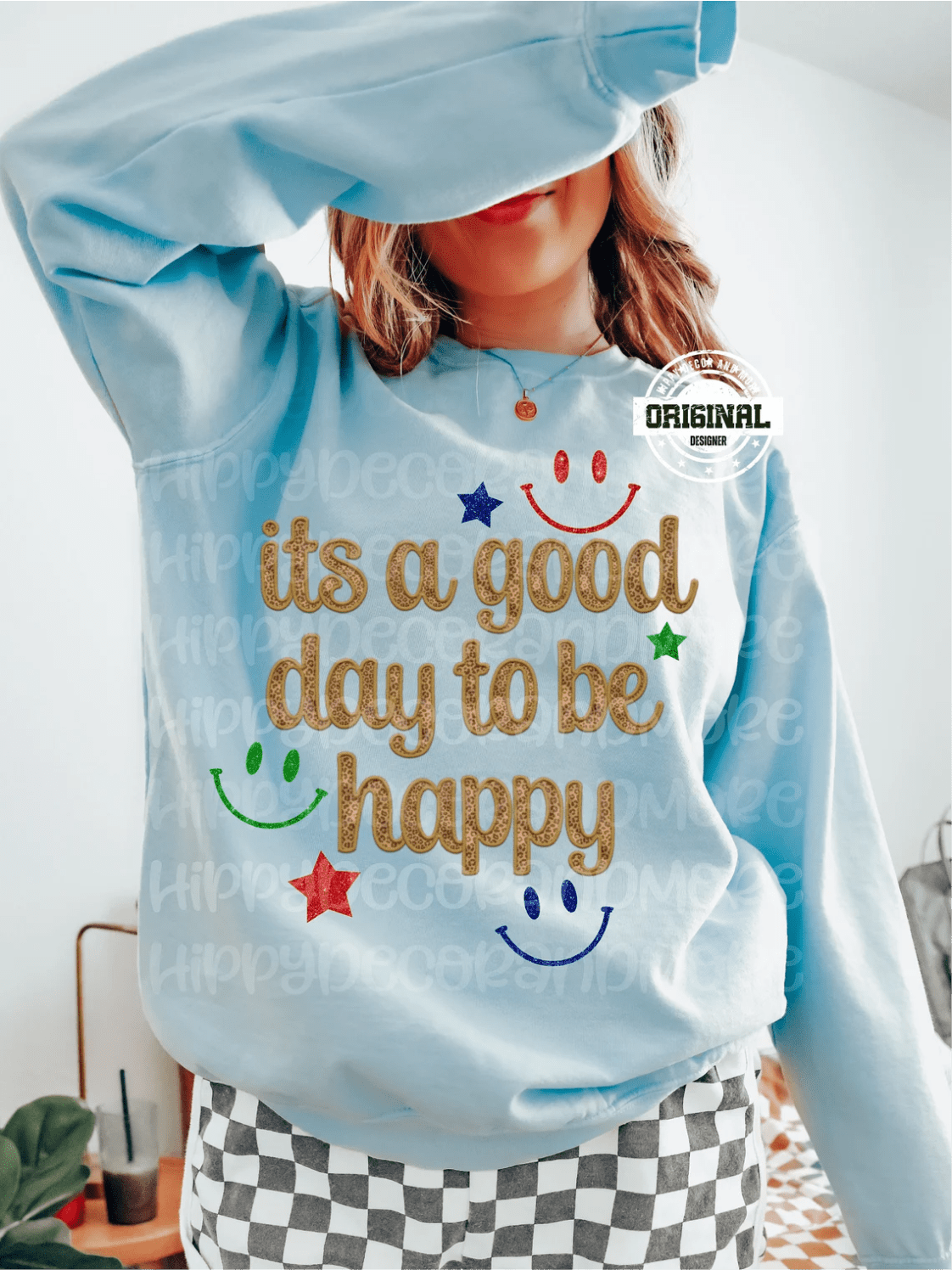 RTS It's a good day to be happy smiley face MATTE BREATHABLE CLEAR FILM SCREEN PRINT TRANSFER ADULT 10x12 - Do it yourself Transfers