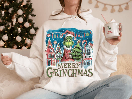 RTS MERRY GRINCHMAS TOWN WHOVILLE DTF DIRECT TO FILM transfers size ADULT 10X12 - Do it yourself Transfers