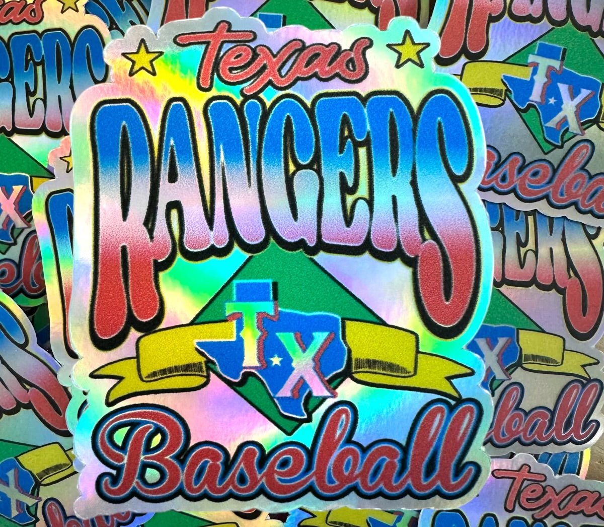 RTS RANGERS BASEBALL METALLIC STICKER 2.5X3.5 - Do it yourself Transfers