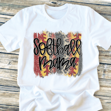 Softball mama frame yellow leopard DTF TRANSFERSPRINT TO ORDER - Do it yourself Transfers