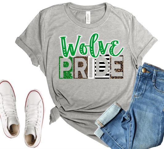 Wolve pride green grey white team sport DTF TRANSFERSPRINT TO ORDER - Do it yourself Transfers