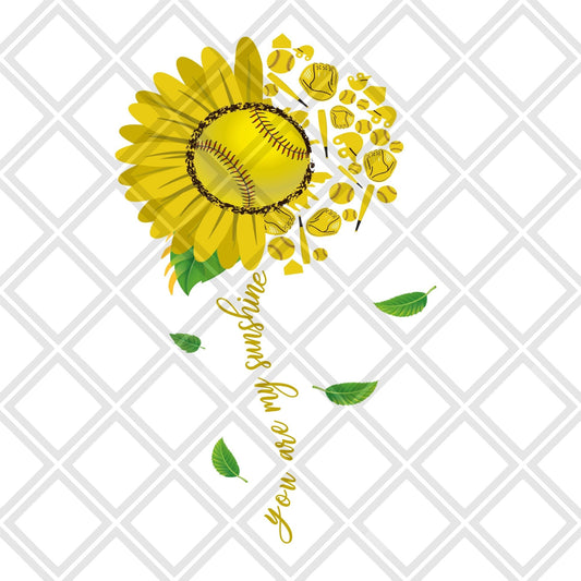 yellow sunflower baseball daisy you are my sunshine DTF TRANSFERPRINT TO ORDER - Do it yourself Transfers